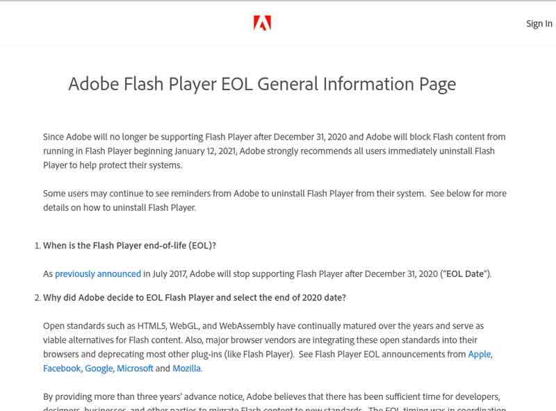 Flash End of life